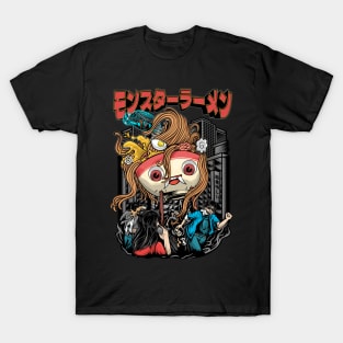 A Bowl Full of Horror The Ramen Monster Awakens T-Shirt